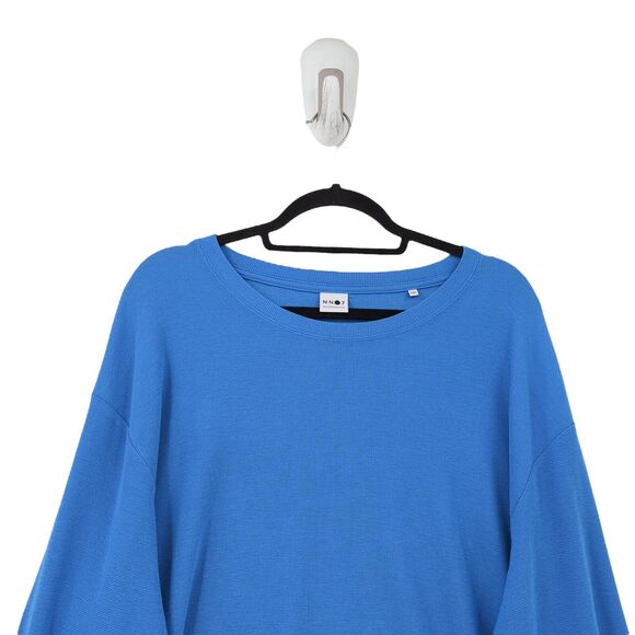 NN07 Men XXL Kurt Tee Blue Coral No Nationality Long Sleeve Cotton Modal Jersey - Picture 2 of 7